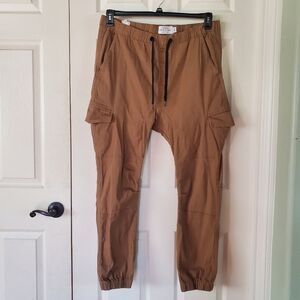 Urban Heritage Brown Cargo Jogger Pants Pull-on High-Rise Drawstring Size XXL